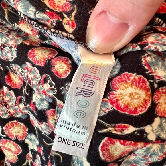 ✨EUC✨ LULAROE ONE-SIZE ORANGE YELLOW FLORAL LEGGINGS 🧡💛 - Picture 3 of 3